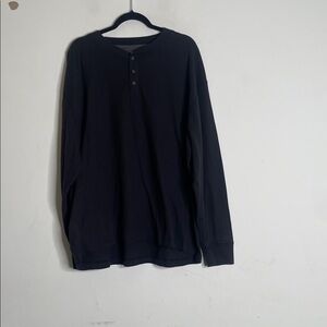 Wrangler Men's Black Long-Sleeve Henley Shirt